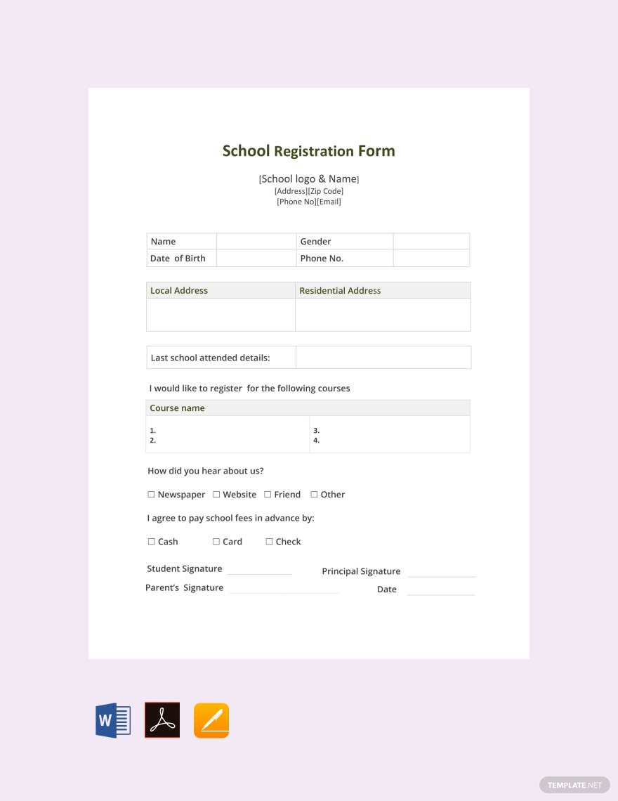 Detail Template Registration Form Free Nomer 7