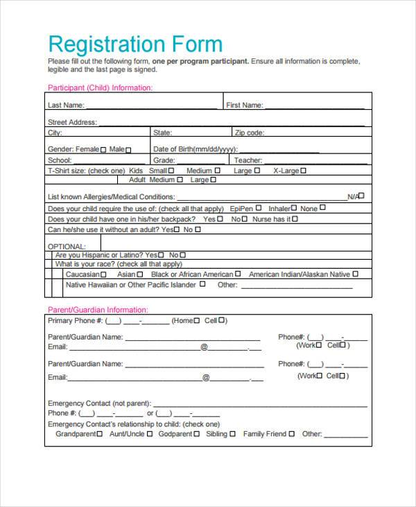 Detail Template Registration Form Free Nomer 8