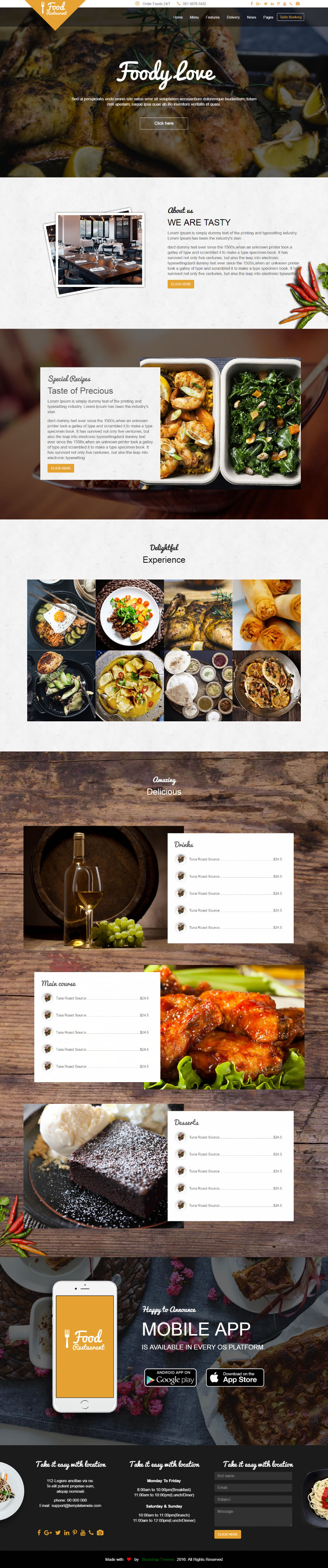 Detail Template Restaurant Bootstrap Free Nomer 16