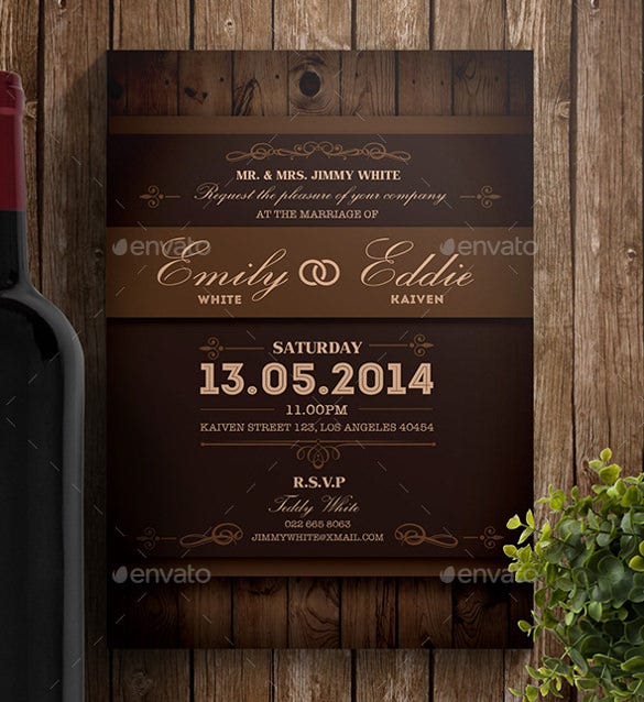 Detail Template Rustic Wedding Invitation Nomer 23