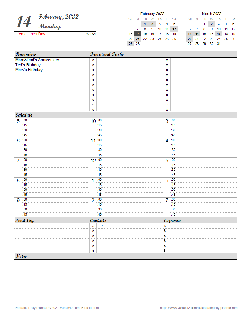 Detail Template Schedule Planner Nomer 4