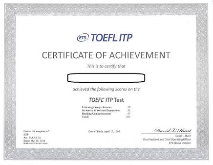 Template Sertifikat Toefl - KibrisPDR