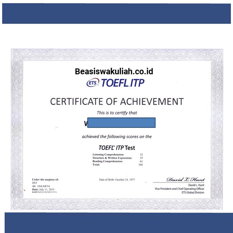 Detail Template Sertifikat Toefl Nomer 2