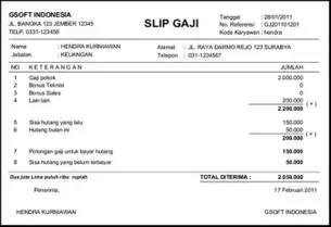 Detail Template Slip Gaji Excel Nomer 14