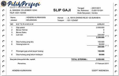 Detail Template Slip Gaji Excel Nomer 24