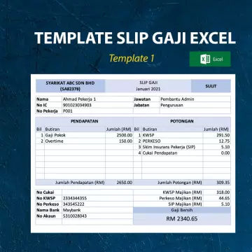 Detail Template Slip Gaji Excel Nomer 30