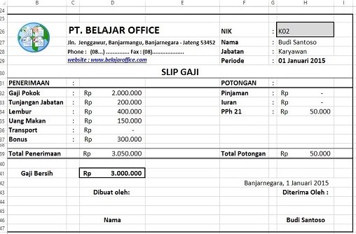 Detail Template Slip Gaji Excel Nomer 32