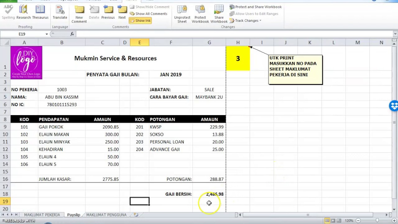 Detail Template Slip Gaji Excel Nomer 37