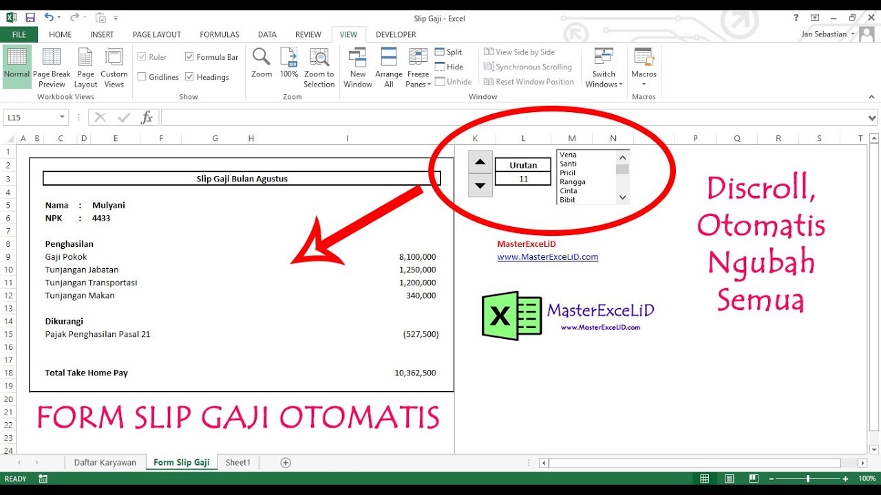 Detail Template Slip Gaji Excel Nomer 39