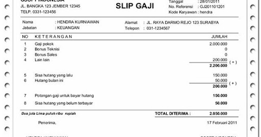 Detail Template Slip Gaji Excel Nomer 43