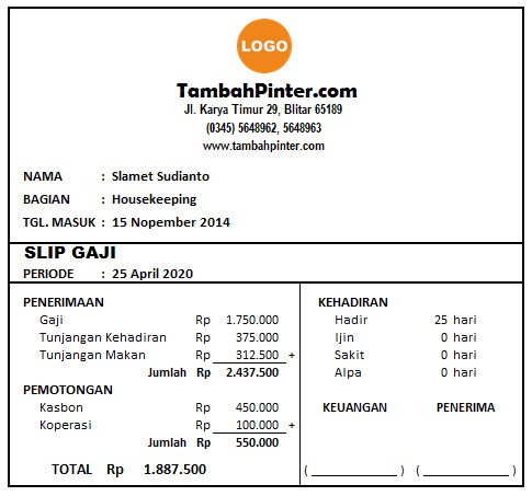 Detail Template Slip Gaji Excel Nomer 51