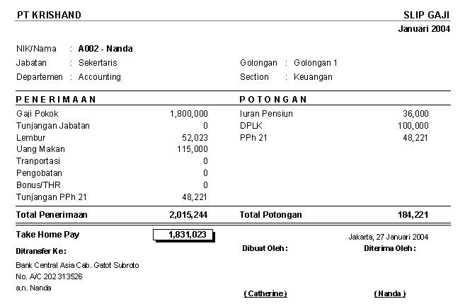 Detail Template Slip Gaji Excel Nomer 8