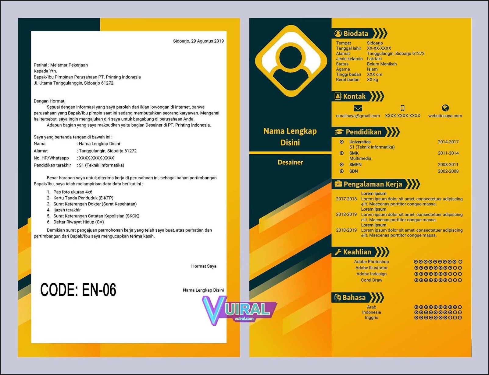 Detail Template Surat Lamaran Kerja Kreatif Nomer 9