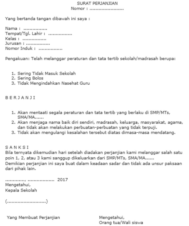 Detail Template Surat Perjanjian Nomer 15