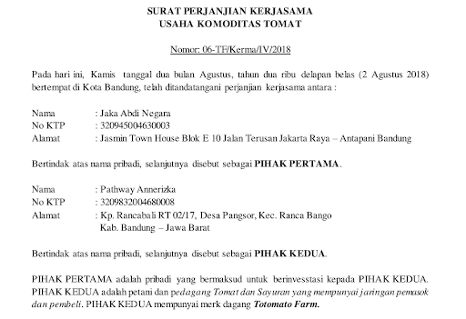 Detail Template Surat Perjanjian Nomer 34