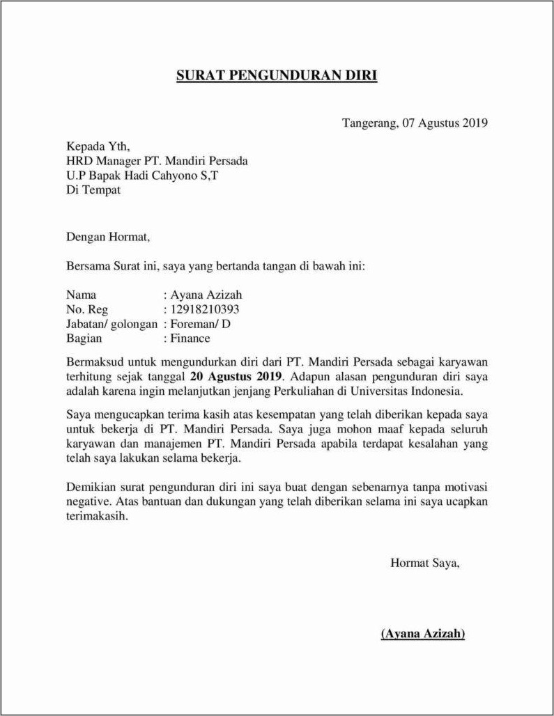 Template Surat Resign 50 Koleksi Gambar Template Surat Resign 50 Koleksi Gambar