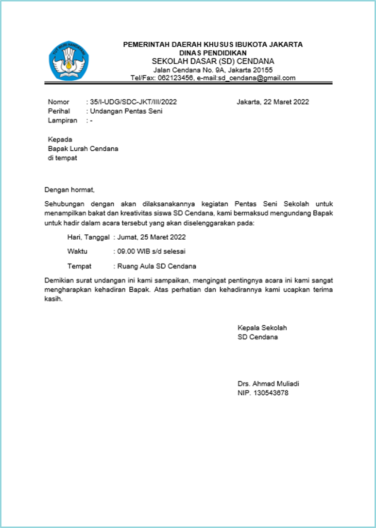 Detail Template Surat Undangan Nomer 18