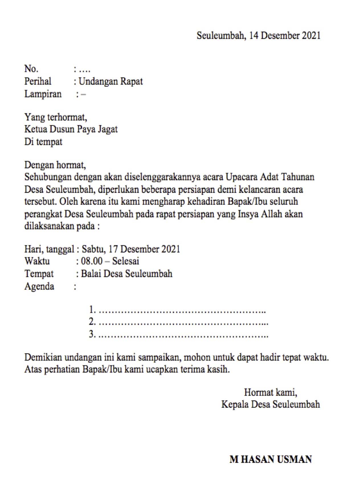 Detail Template Surat Undangan Nomer 22