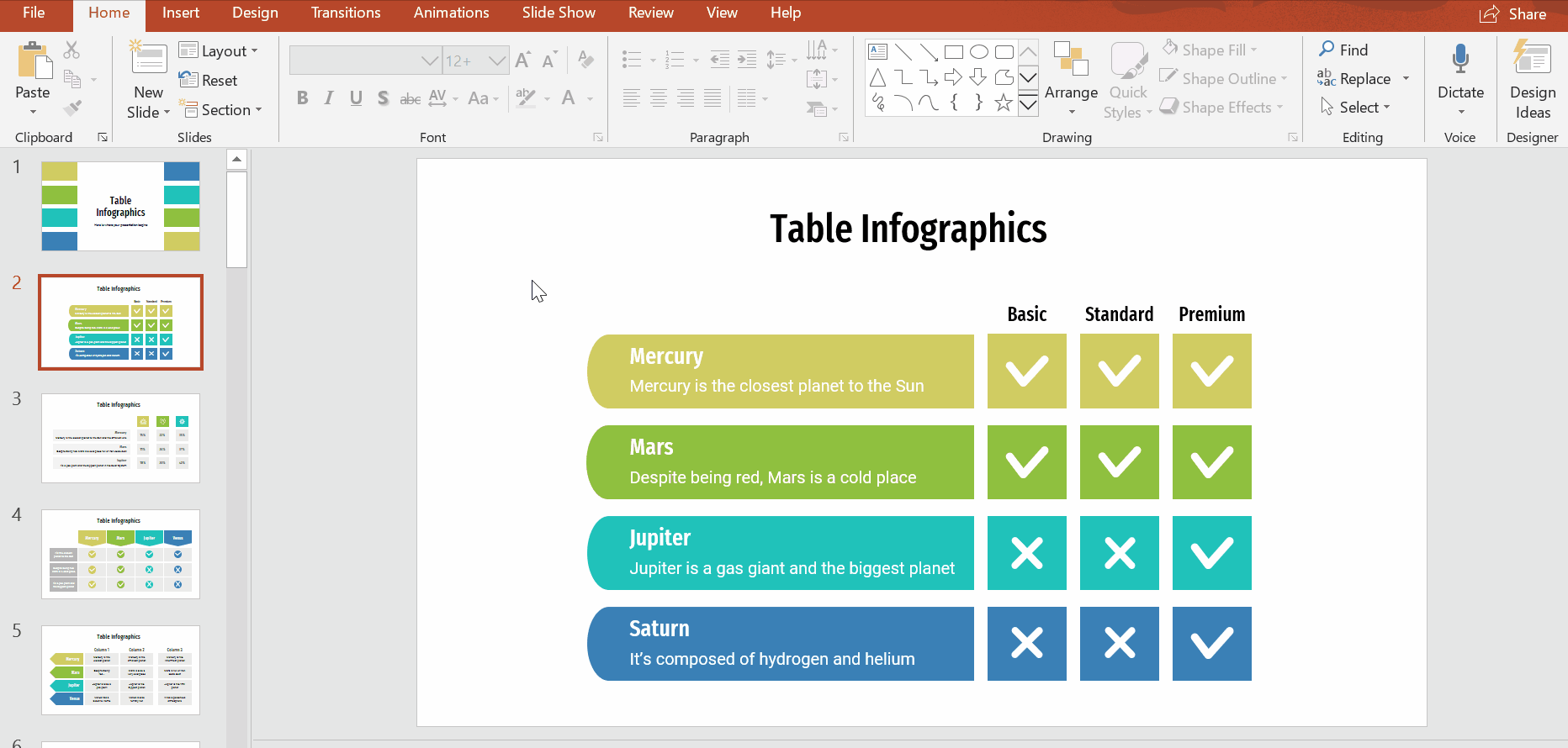 Detail Template Table Ppt Nomer 45