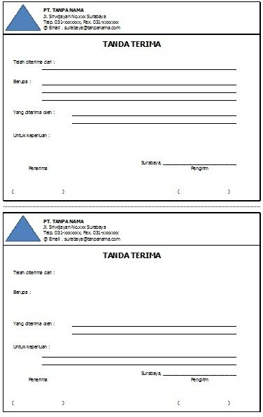 Detail Template Tanda Terima Nomer 2