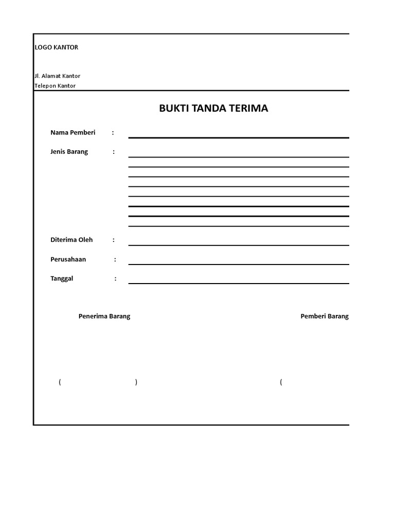 Detail Template Tanda Terima Nomer 12