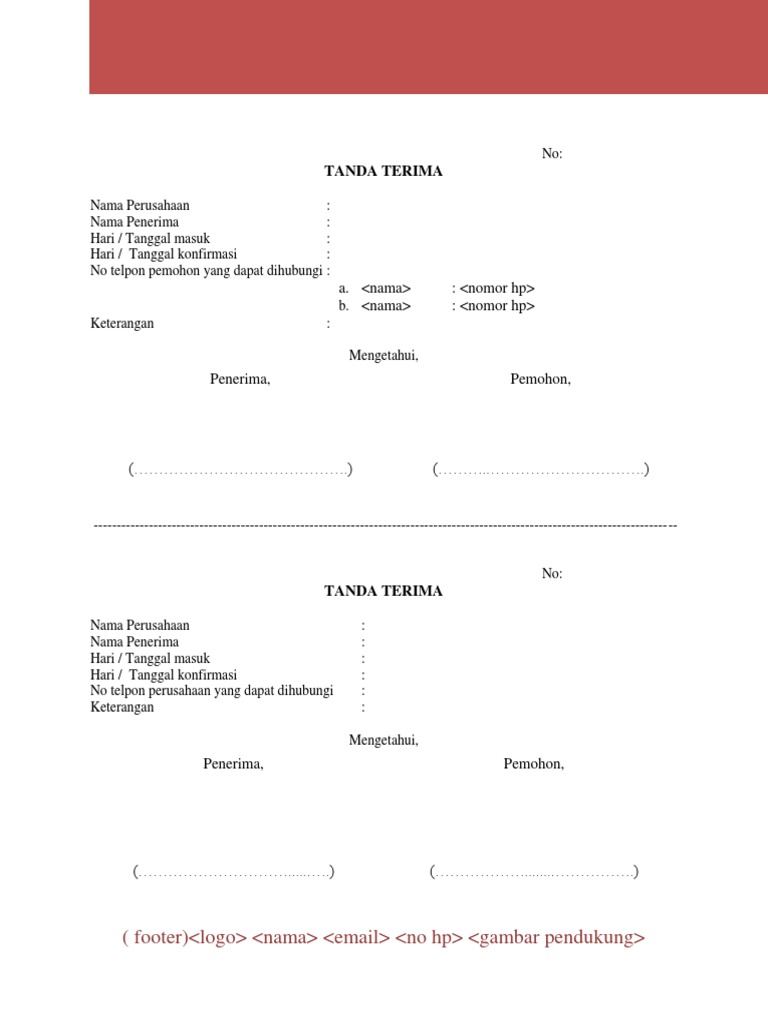 Detail Template Tanda Terima Nomer 29