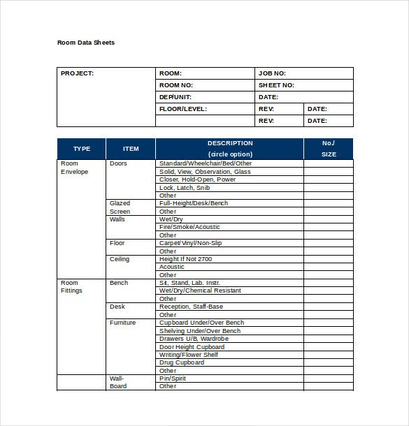 Detail Template Technical Data Sheet Nomer 51