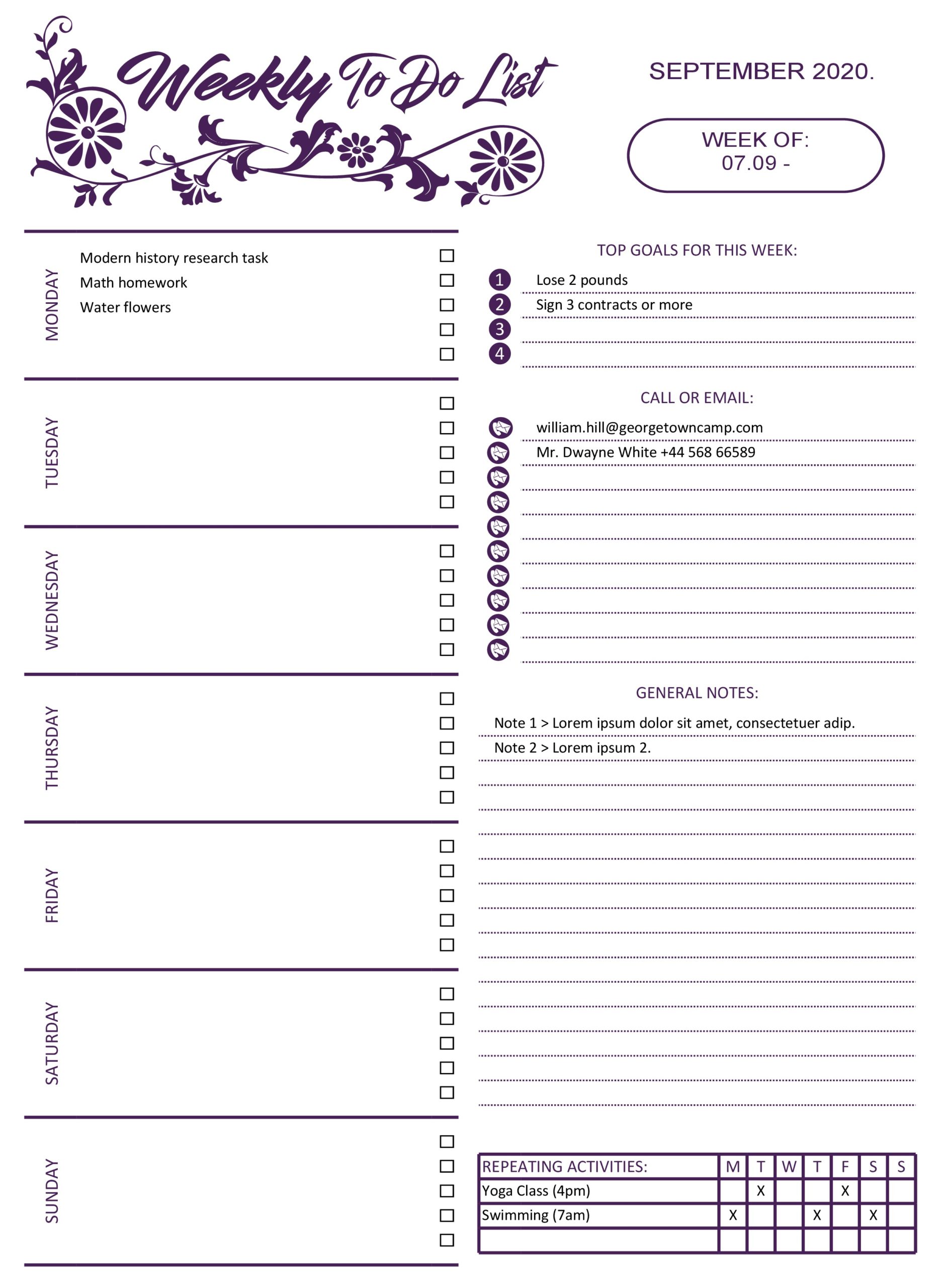 Detail Template To Do List Nomer 43