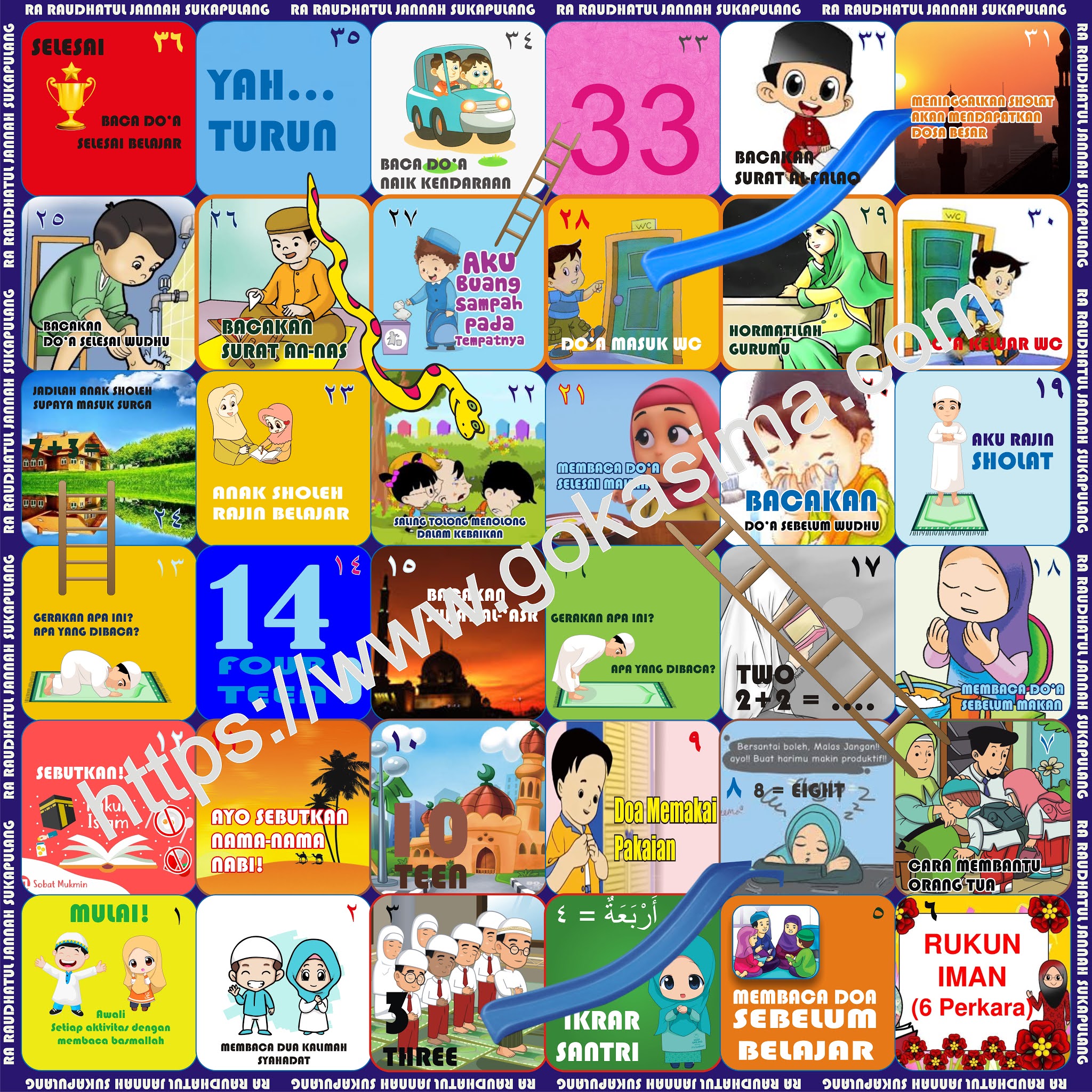 Detail Template Ular Tangga Nomer 24