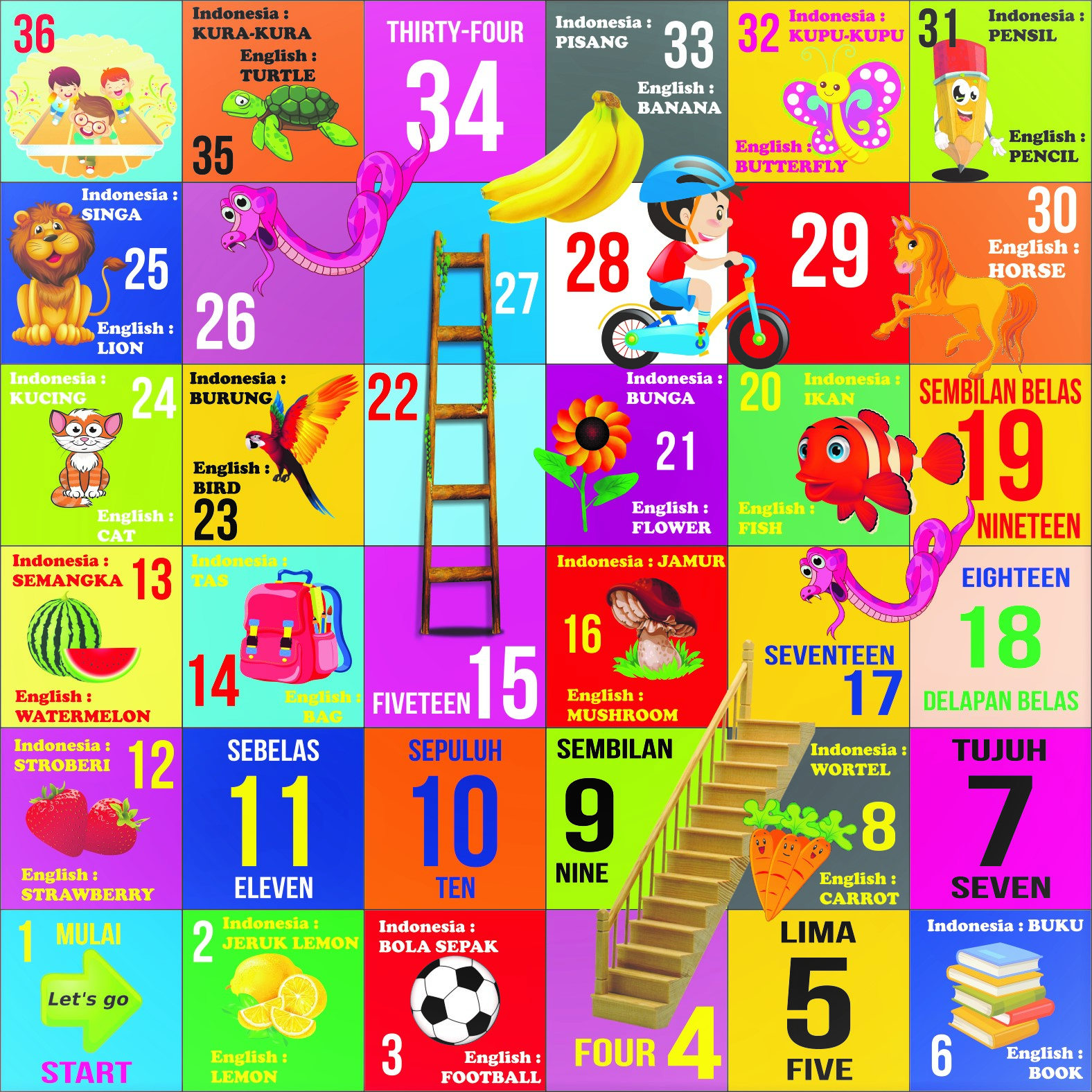 Detail Template Ular Tangga Nomer 33