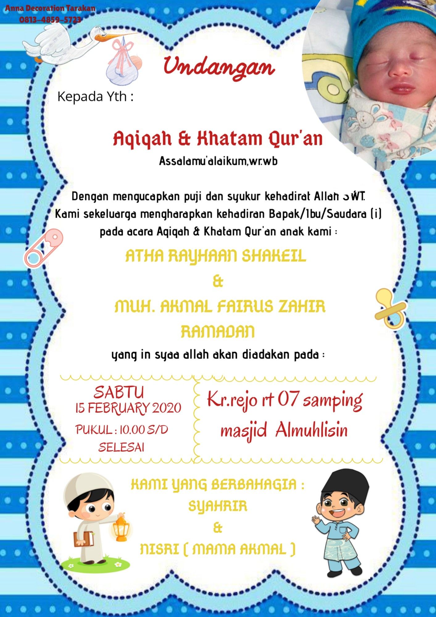 Detail Template Undangan Aqiqah Cdr Nomer 22