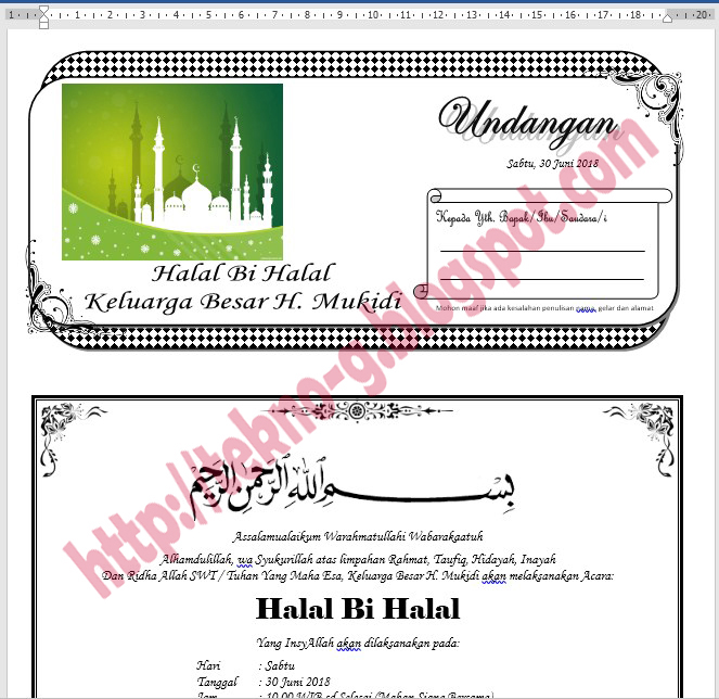 Detail Template Undangan Halal Bihalal Nomer 23