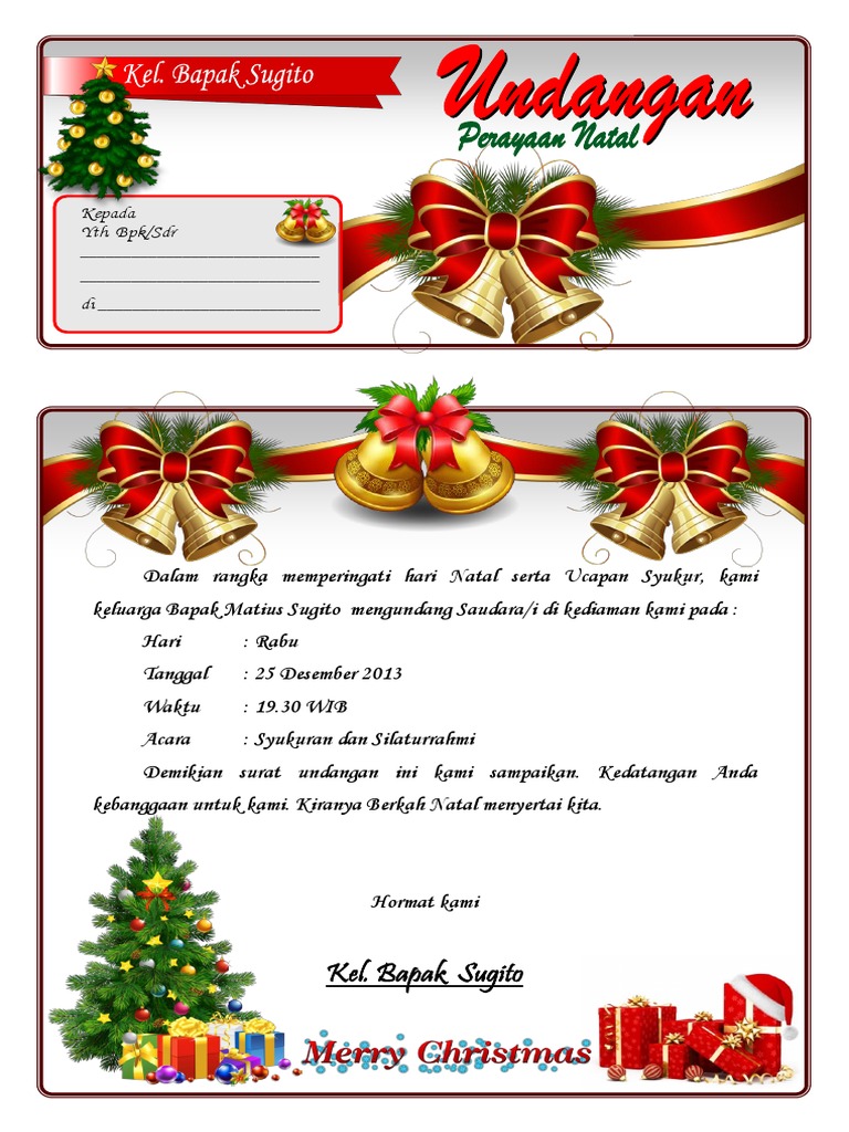 Detail Template Undangan Natal Nomer 3