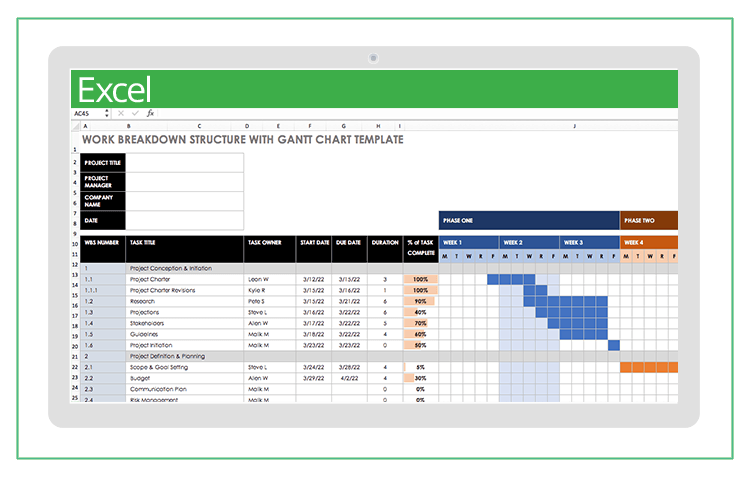 Template Wbs Excel - KibrisPDR