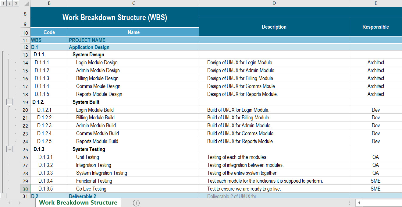 Detail Template Wbs Excel Nomer 15