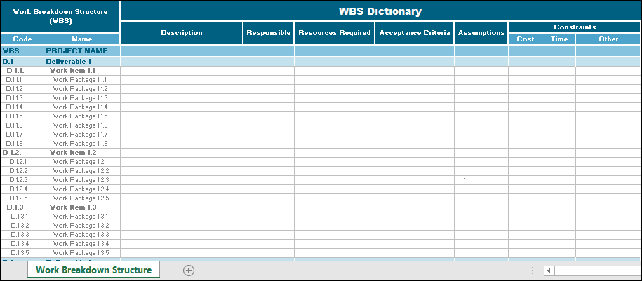 Detail Template Wbs Excel Nomer 22