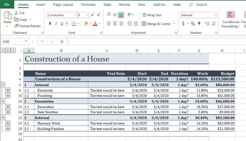 Detail Template Wbs Excel Nomer 50