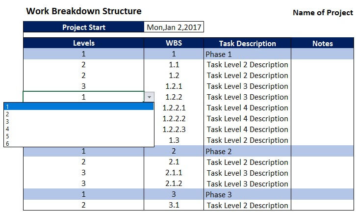 Detail Template Wbs Excel Nomer 10