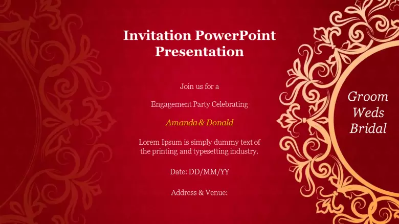 Detail Template Wedding Invitation Ppt Nomer 3