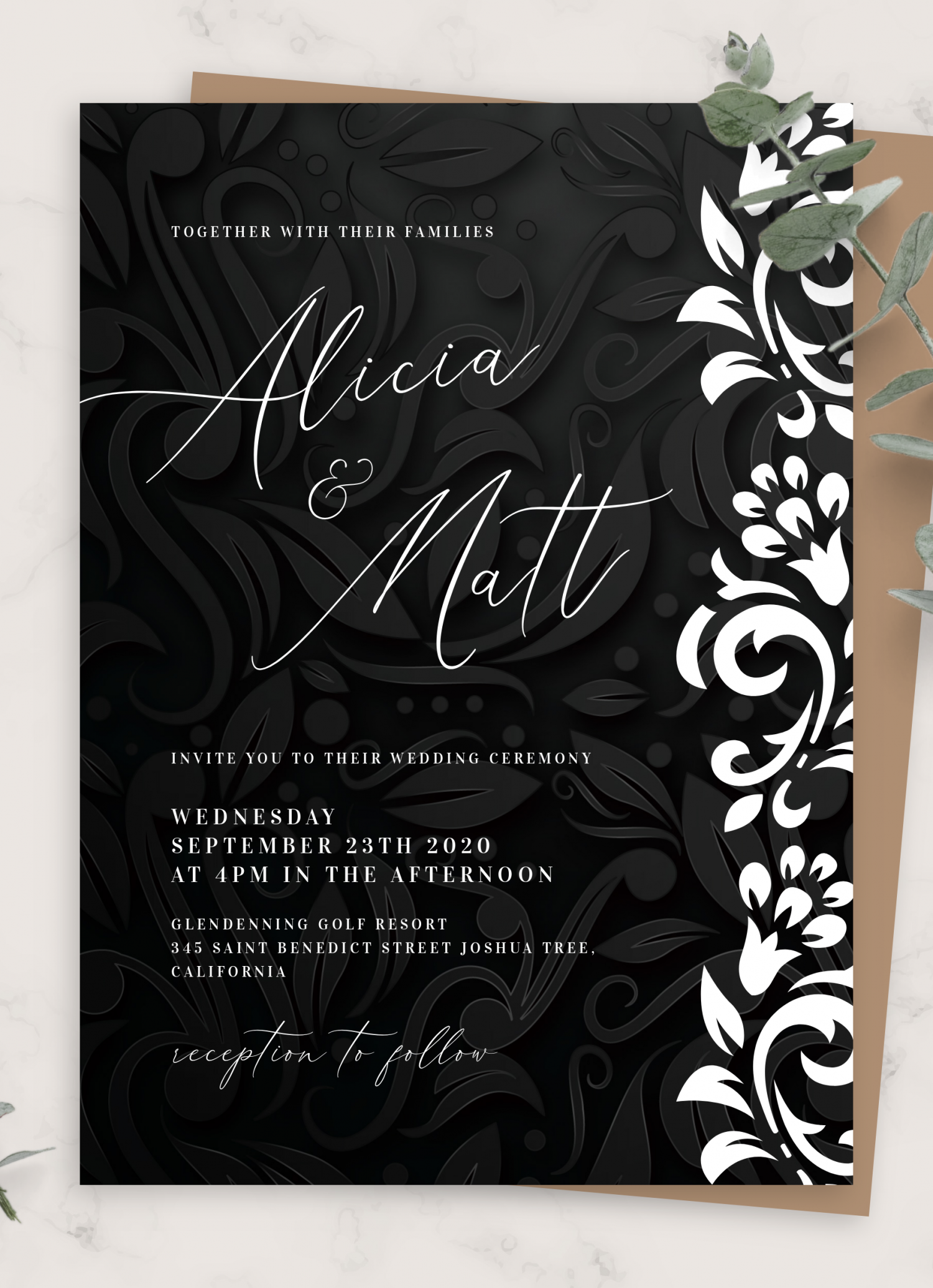 Detail Template Wedding Invitation Ppt Nomer 39