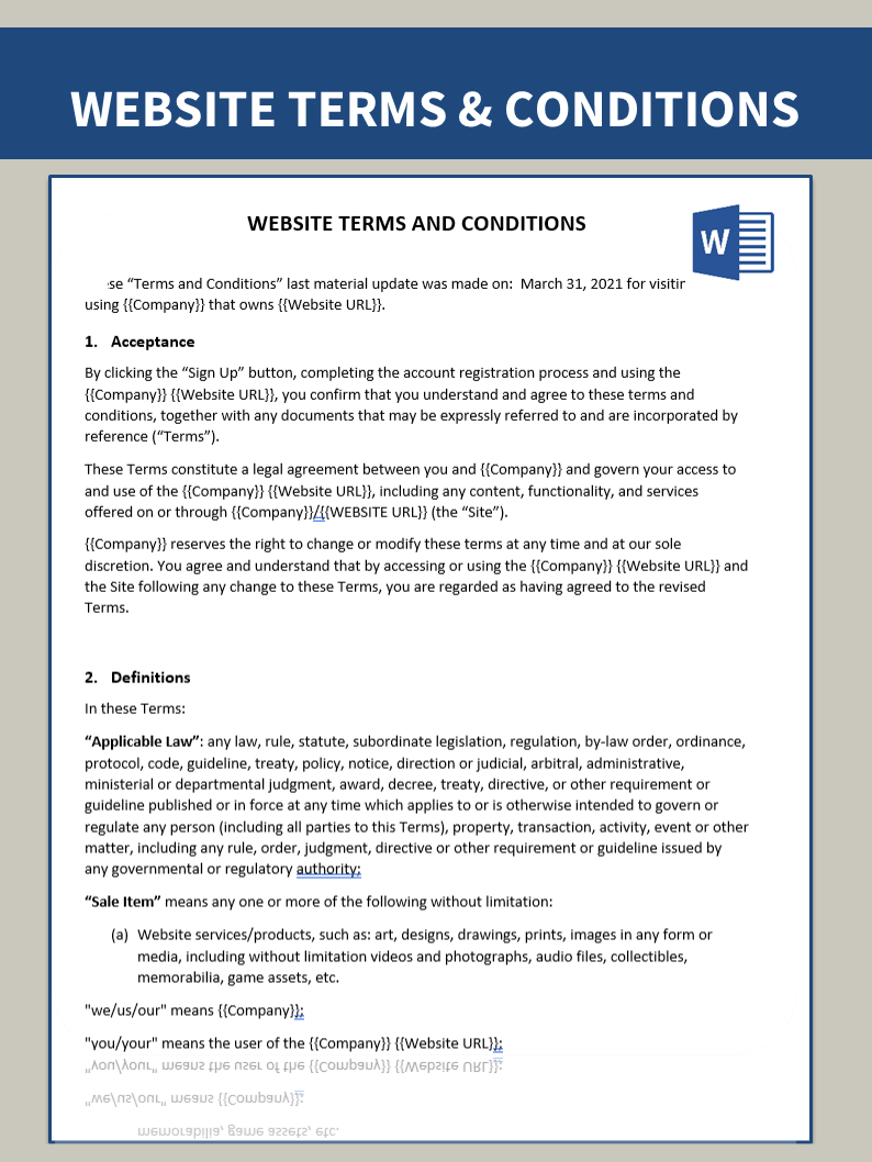 Detail Terms Conditions Template Nomer 11