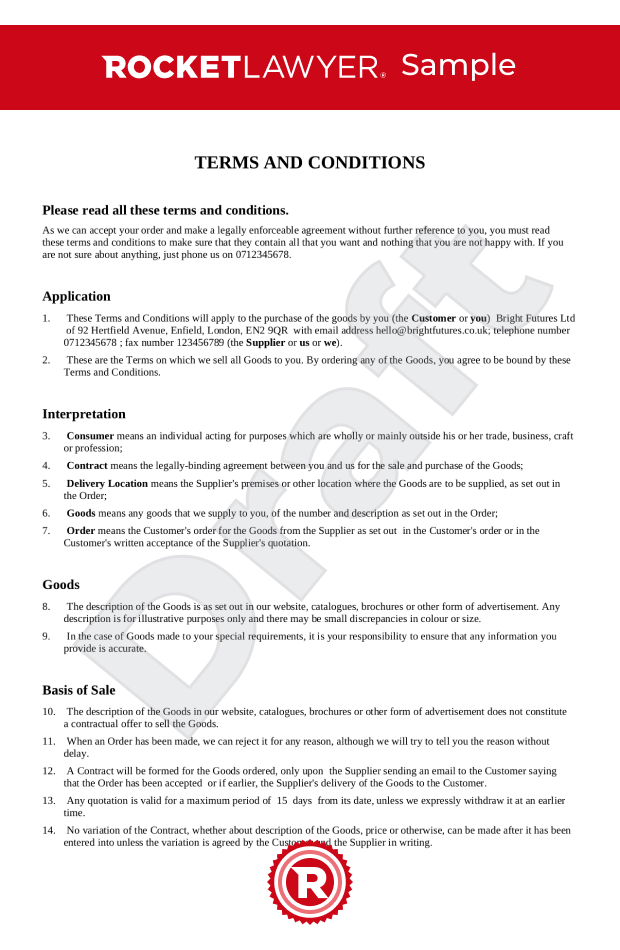 Detail Terms Conditions Template Nomer 20