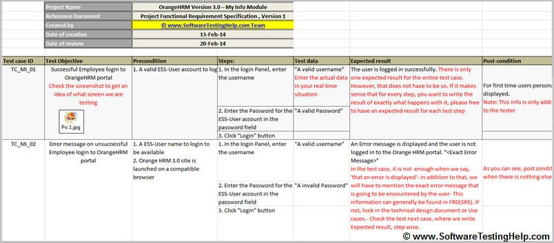 Detail Test Case Document Template Nomer 20