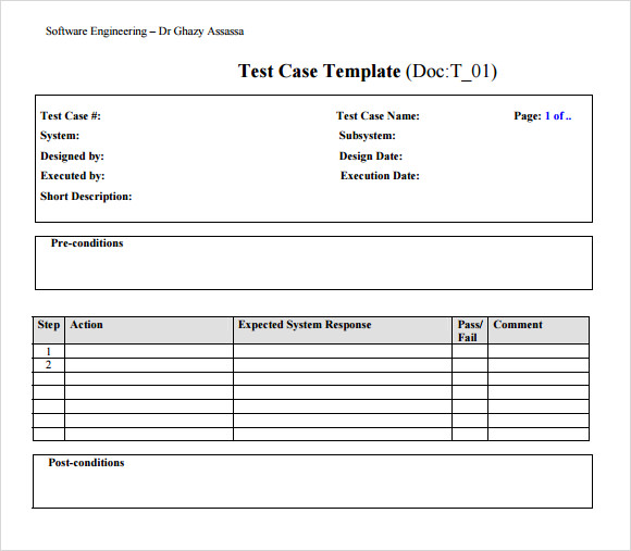 Detail Test Case Document Template Nomer 41