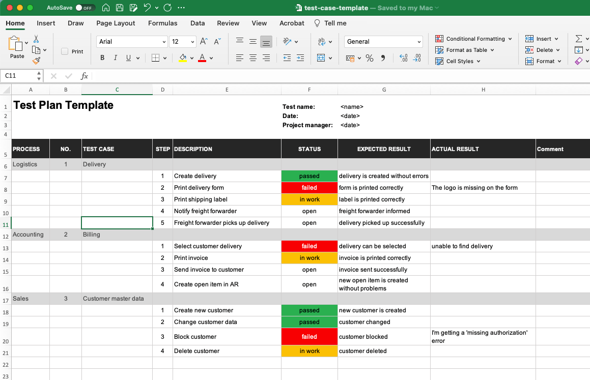 Detail Test Case Document Template Nomer 46