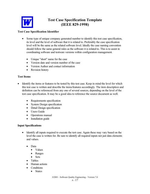 Detail Test Case Document Template Nomer 48