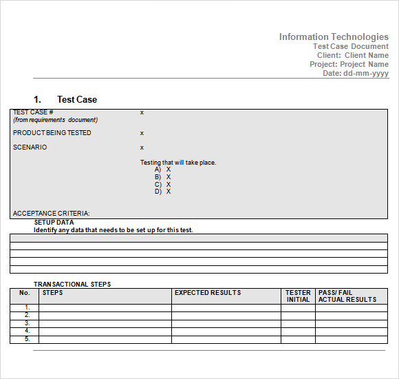 Detail Test Case Document Template Nomer 51