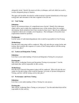 Detail Test Plan Document Template Nomer 17