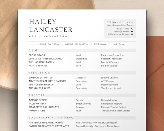 Detail Theatre Resume Template Nomer 49