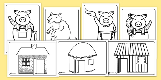 Detail Three Little Pigs Template Nomer 2